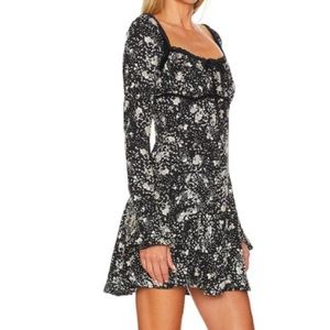 FREE PEOPLE Tess Mini Dress in Black Combo